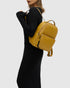 Maddie Mustard Leather Backpack