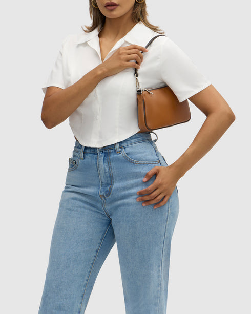 Laila Tan Leather Handbag