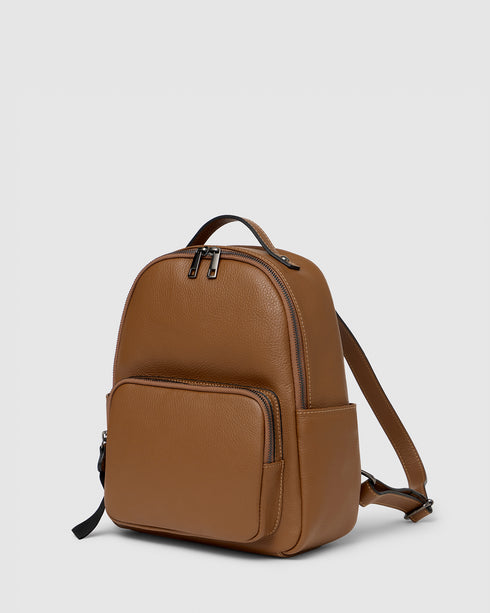 Maddie Tan Leather Backpack