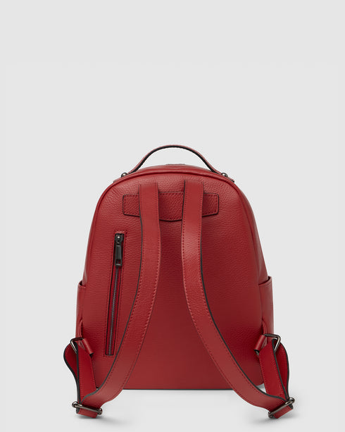 Maddie Red Leather Backpack