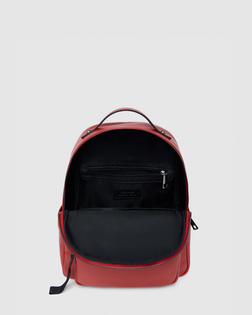 Maddie Red Leather Backpack