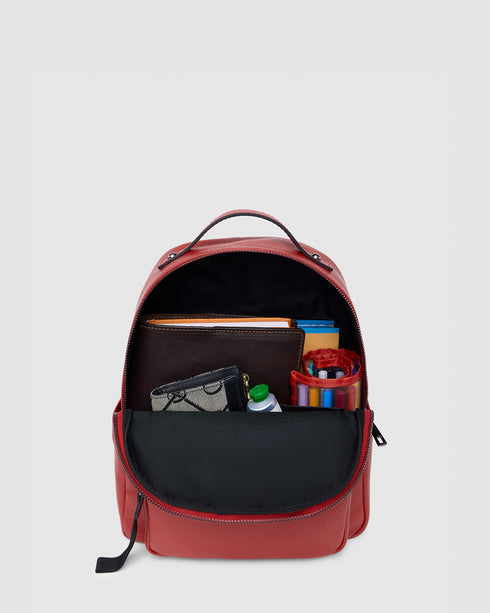 Maddie Red Leather Backpack