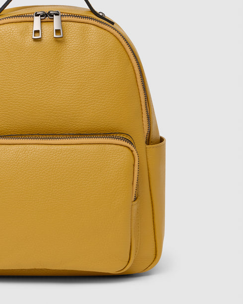 Maddie Mustard Leather Backpack