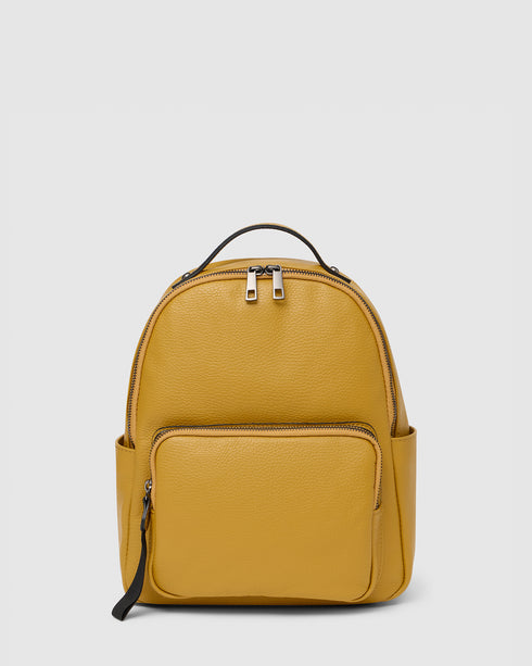 Maddie Mustard Leather Backpack