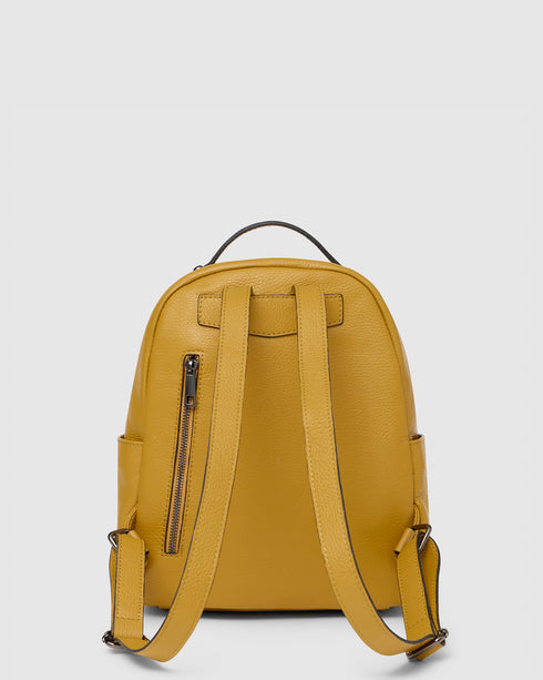 Maddie Mustard Leather Backpack