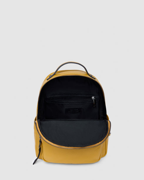 Maddie Mustard Leather Backpack