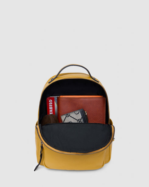 Maddie Mustard Leather Backpack