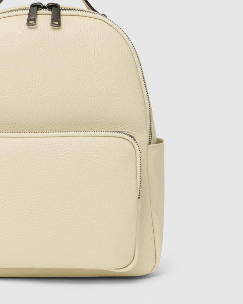 Maddie Milk Leather Backpack