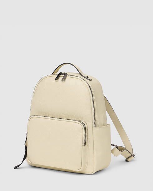 Maddie Milk Leather Backpack