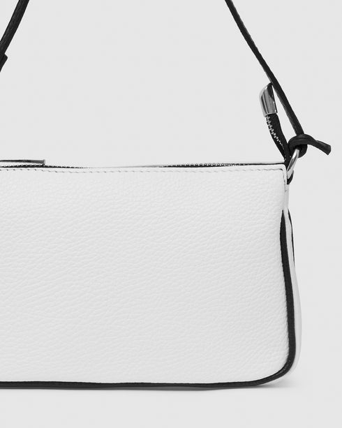 Laila White Leather Handbag