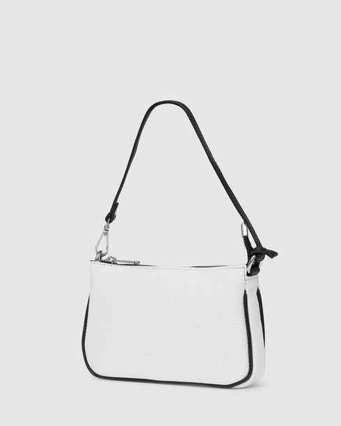 Laila White Leather Handbag