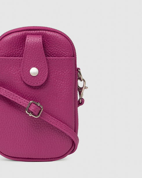 Ava Fuchsia Leather Crossbody Bag