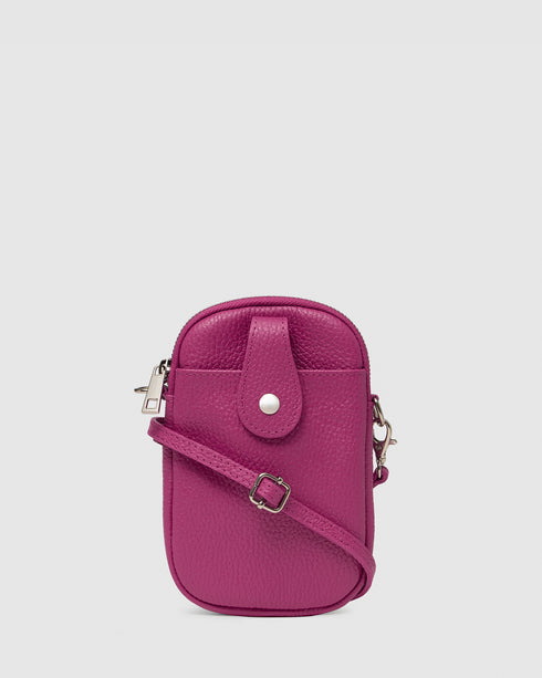 Ava Fuchsia Leather Crossbody Bag