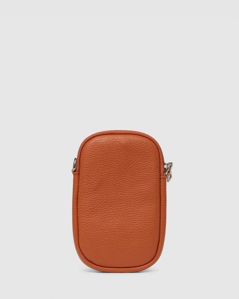 Ava Orange Leather Crossbody Bag
