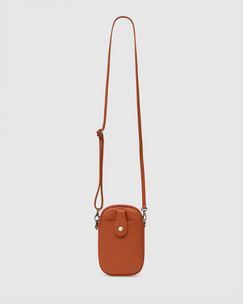 Ava Orange Leather Crossbody Bag