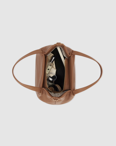 Poppy Tan - Leather Crossbody