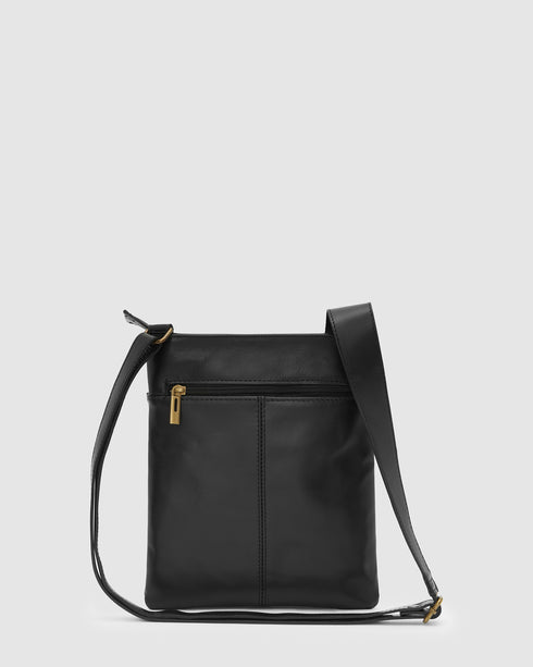 Merredin Black - Leather Crossbody Bag
