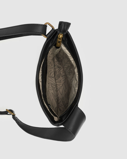 Merredin Black - Leather Crossbody Bag