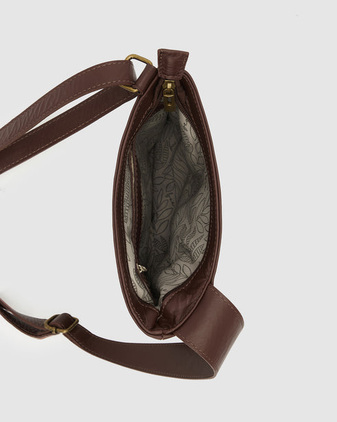 Merredin Brown - Leather Crossbody Bag