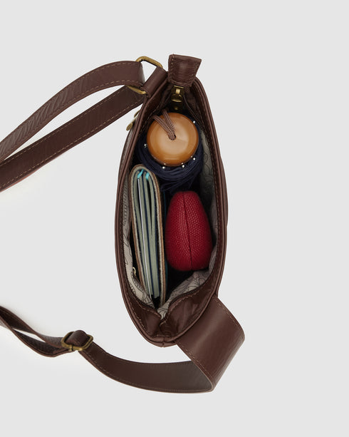 Merredin Brown - Leather Crossbody Bag