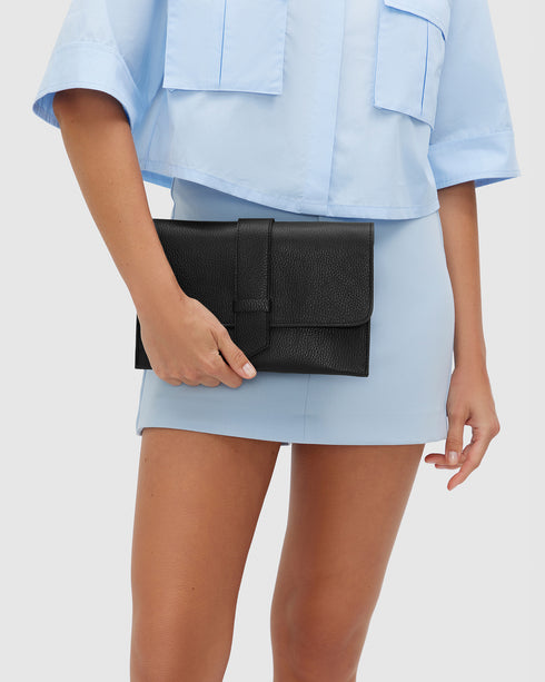 Noojee Black - Leather Clutch