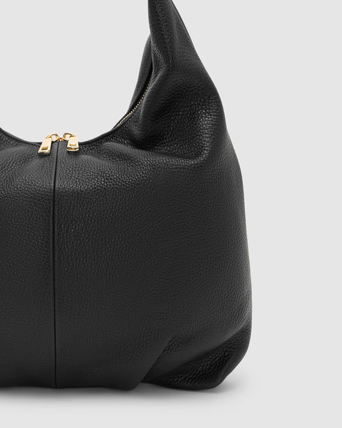 Penelope Black - Leather Shoulder Bag