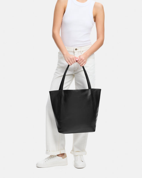 Kirkby Black - Leather Tote Bag