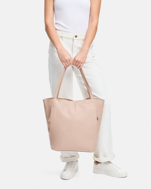 Kirkby Nude - Leather Tote Bag