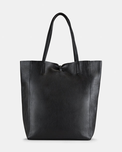 Monica Black - Soft Leather Shopper Bag