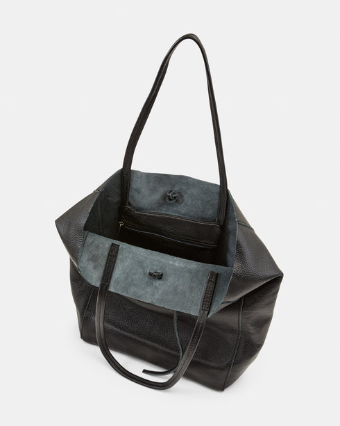 Monica Black - Soft Leather Shopper Bag