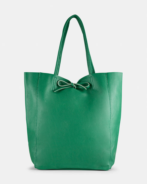 Monica Green Leather Shopper