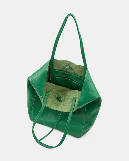 Monica Green Leather Shopper