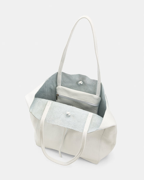 Monica White - Soft Leather Shopper