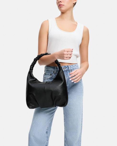 Nina Black - Leather Shoulder Bag