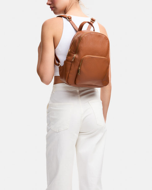 Nova Tan Leather Backpack
