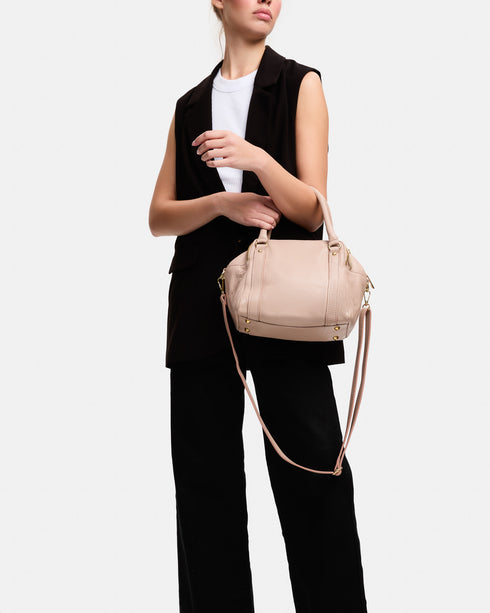 Piper Nude - Leather Tote Bag