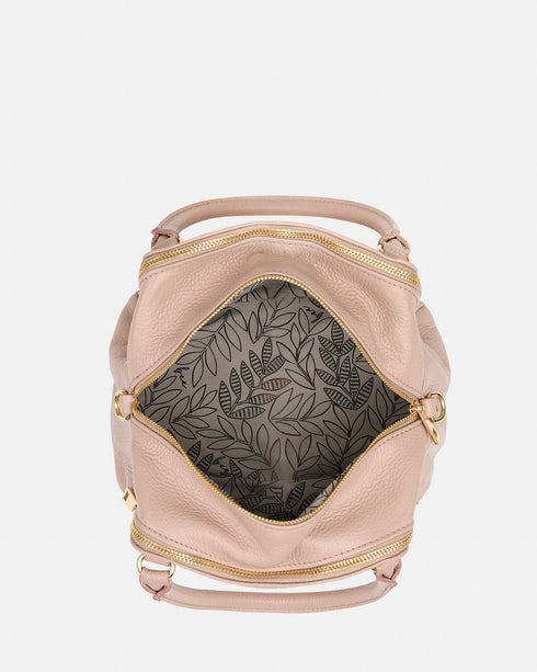 Piper Nude - Leather Tote Bag