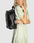 Tulip Black - Leather Backpack