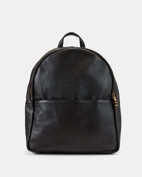 Tulip Black - Leather Backpack
