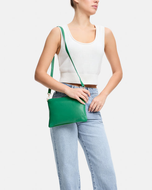 Tully Green Soft Leather Clutch
