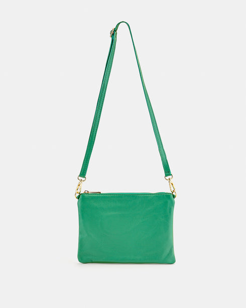 Tully Green Soft Leather Clutch