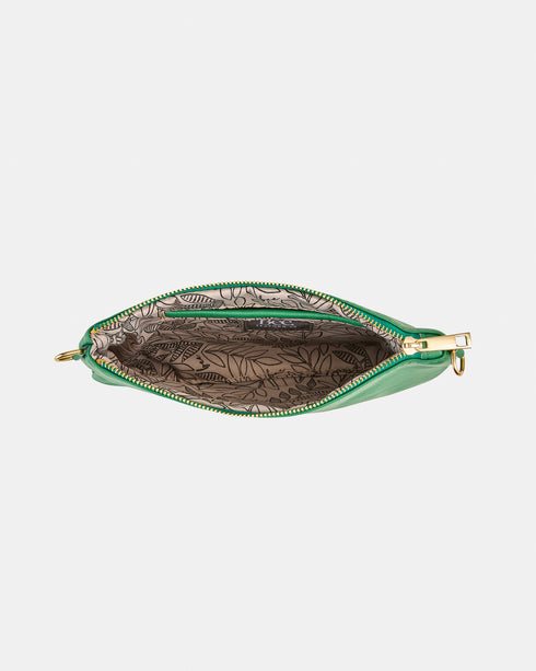 Tully Green Soft Leather Clutch