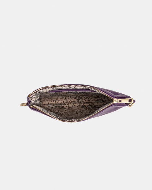 Tully Purple Soft Leather Clutch
