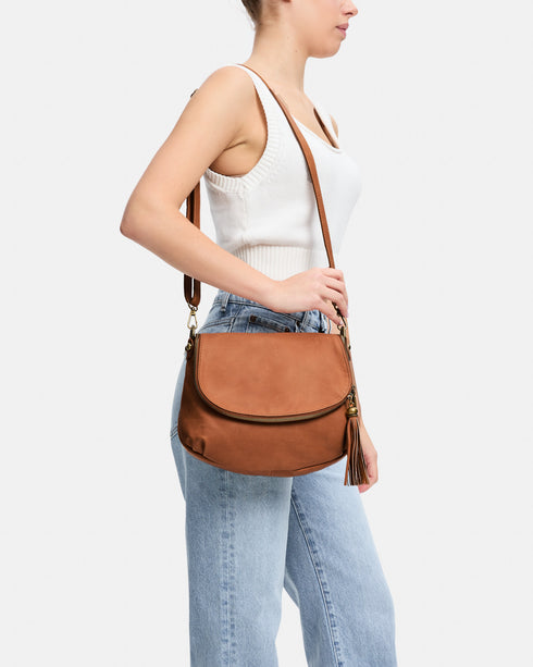 Vasarino Tan - Soft Leather Crossbody Bag